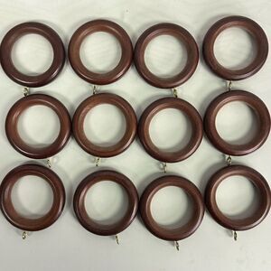 Brown Wood Curtain Rings Set of 12